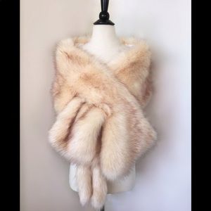 Nude/ champagne Faux Fur shawl/ shrug